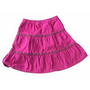 Hanna Andersson Pink Tiered Corduroy Skirt GUC Size 3T